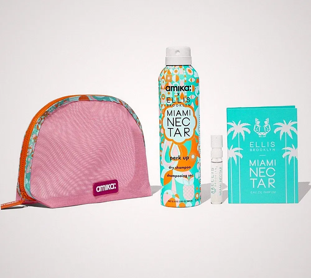 AMIKA PERK UP MIAMI NECTAR ELLIS BROOKLYN DRY SHAMPOO + PERFUME & BAG GIFT SET