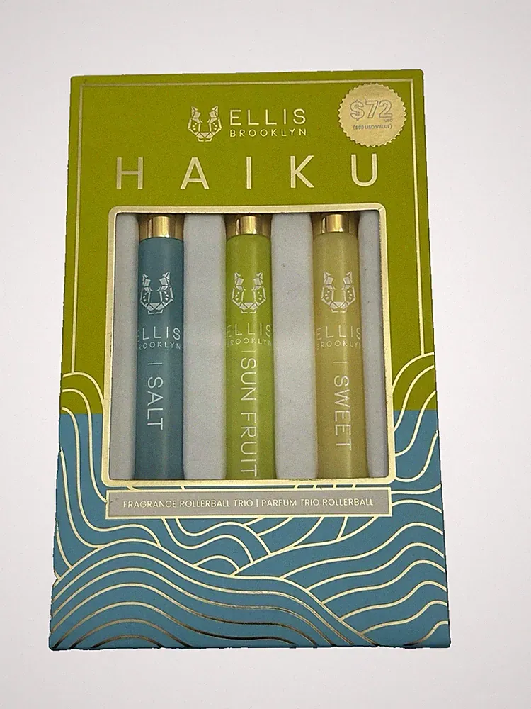 Ellis Brooklyn HAIKU Fragrance Rollerball Trio Salt, Sweet & Sun Fruit EDP