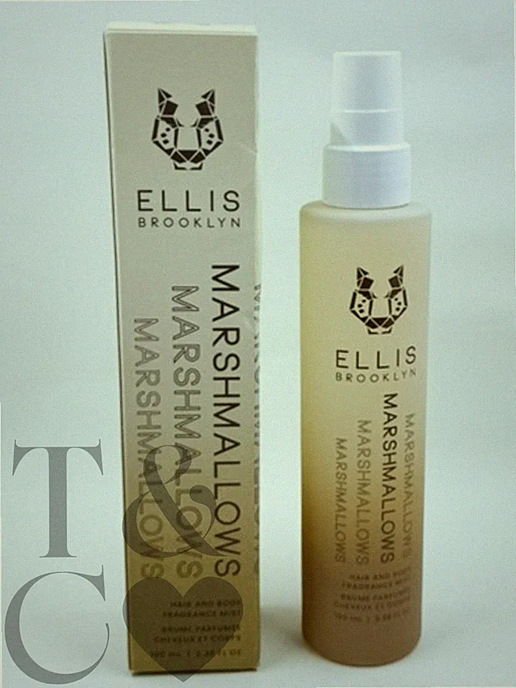 Ellis Brooklyn Marshmallows Hair & Body Fragrance Mist Glass Bottle 3.38oz NIB